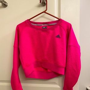 ADIDAS running cropped waffle sweatshirt
